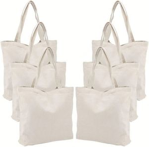 Bolsa de Compras de Algodón Reutilizable Ecológica, Color Beige Crema y Negro, Bolsas de Mano Lisas de Lona con Logotipo para Mujer, Bolsas de Supermercado - Product Image 3