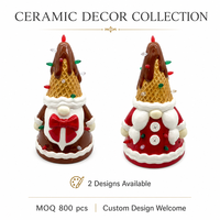 Décoration de table de Noël : Figurine de gnome en forme de cornet de glace, thème dessert, Père Noël pour étagère, cheminée, cadeau de saison des fêtes