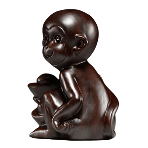 Zodiaque chinois singe sculpture sur bois intelligence et <span class=keywords><strong>sagesse</strong></span> laque symbolisant l'ambition longévité et santé - Product Image 2