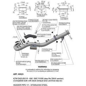 Per KTM 690 ENDURO R 2019-2024 testata tubi 18478 essenziali per moto - Product Image 1