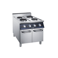 Cuisinière à gaz commerciale 4/6 brûleurs, style européen, en acier inoxydable, verticale, avec four à convection électrique