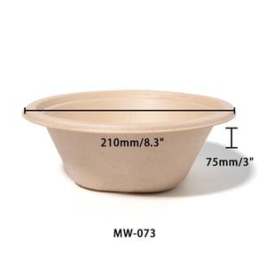 Bol en bagasse marron personnalisé, écologique, 150 mm, matériau de qualité alimentaire, robuste, anti-fuite, pour salade de fruits à emporter - Product Image 4