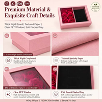 Boîte cadeau pour bijoux en forme de rose avec couvercle fenêtré et plateau floqué OEM ODM FSC BRC FDA Cadeaux de festival MOQ500