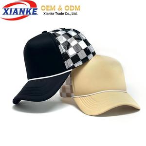 Casquettes de baseball personnalisées 2026 XNKY OEM pour femmes, style camionneur, à imprimé damier, 5 panneaux, brodées, de haute qualité, avec logo personnalisé, pour hommes - Product Image 1