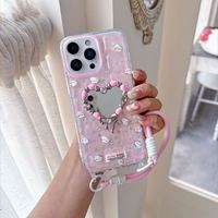 Coque de téléphone tendance en gros, motif chat de dessin animé mignon, avec cordon, pour iPhone 17 16 15 14 13 Pro Max XS XR Mini Plus