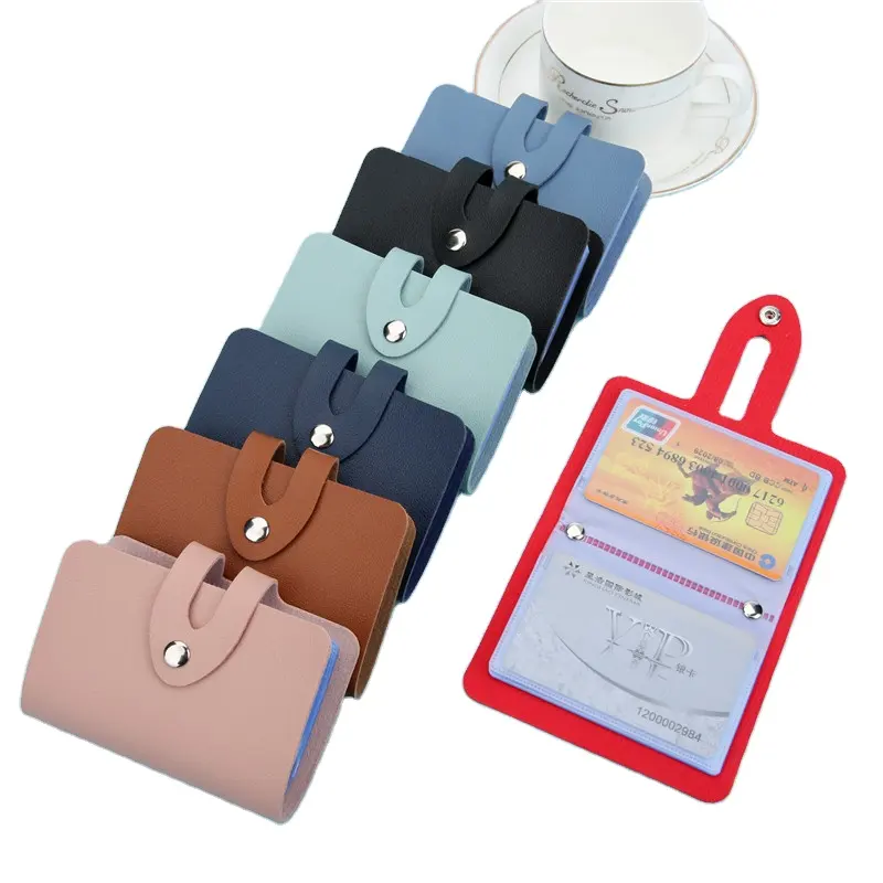 Hochwertige Oem Leder funktion 24 Bits Männer Frauen Kredit Pass Business ID Card Passport Brieftasche Inhaber Fall Tasche