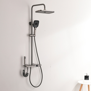 Luxo Cachoeira Chuveiro De Banheiro De Latão Definir Temperatura Constante, Display Digital, Chuveiro De Botão De Quatro Funções - Product Image 5