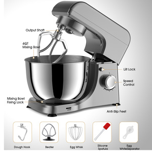 Batidora Eléctrica Planetaria de 5L, Diseño 3 en 1 con Tazón Elevable, Tazón de Mezcla de Acero Inoxidable, 6 Velocidades, Batidora de Pie para Masa y Pasteles - Product Image 6