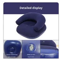 Canapé gonflable de loisirs en flocage épaissi avec accoudoirs, canapé en forme de U, canapé gonflable portable en PVC pour l'extérieur et l'intérieur
