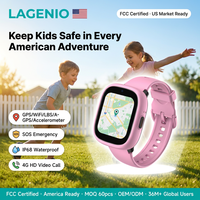 LAGENIO K3 Smartwatch per Bambini con Posizionamento GPS, Videochiamate HD, Chiamate Vocali, Lunga Durata della Batteria 770mAh, SOS