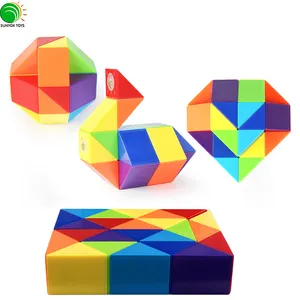 Neues Design 24 Wedges Rainbow Snake Lineal Puzzle Kunststoff Lernspiel zeug Speed Cube Magic Snake