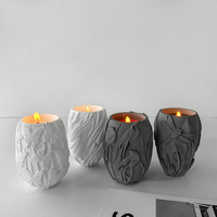 Moule en Silicone Miroir pour Bocal de Rangement en Plâtre, Ciment, Bougie d'Aromathérapie Maison, DIY Fait Main, Décoration Créative