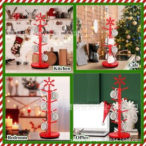 Christmas Wooden Cup Holder Rotating Desktop Storage Rack Solid Wood 5 Layers Novelty Design - Product Image 4