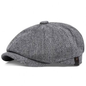 Gorra Plana de Tweed Vintage al por Mayor, Boina Newsboy de 8 Paneles, Sombreros Ivy Unisex Casuales Deportivos para Todas las Estaciones - Product Image 1