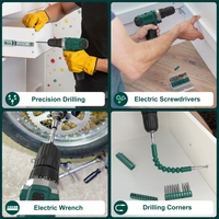 Ensemble d'outils électriques multifonctionnels en acier inoxydable 206 pièces, outils à main, clés, mallette rigide, batterie au lithium 8V - Vente chaude