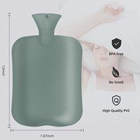 Poche d'eau chaude 2L avec couvercle en tricot, bouillotte pour soulager la douleur, les crampes, les nuits confortables