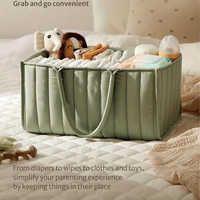 Panier de rangement pour bébé en polyester matelassé, grand, portable, avec séparateurs amovibles et poignées, pour les essentiels de la crèche et des couches, toutes saisons