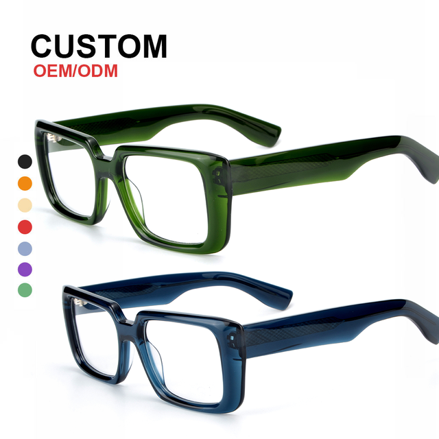 LT1066 Glasses High Quality Vintage Thick Acetate Square Eyewear Handmade Large Frame Men Women Designer Eyeglasses