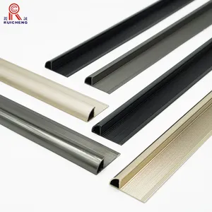 Anodized Tile Trim aluminium profil pabrik Hitam aluminium ubin sudut Trim