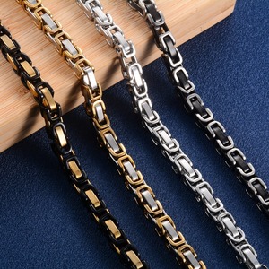 Pulsera de Cadena Bizantina de Acero Inoxidable de 6mm y 23cm para Hombre, Estilo Punk Rock, Cadena de Mano, Tobillera, Brazalete, Joyería Metálica - Product Image 3