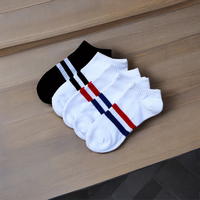 Chaussettes habillées pour hommes de haute qualité, anti-bactériennes, décontractées, blanches et noires, avec logo imprimé, style mocassins, invisibles