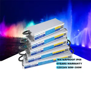 高力率定電圧IP67 110v 120v 110-220v ac to 12v 24v dc防水LED電源400w