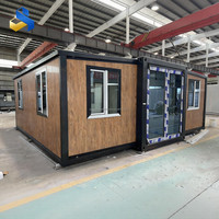 Maison conteneur de luxe extensible, préfabriquée, portable et mobile en structure acier, 30 pieds, hôtel moderne 1 à 3 chambres