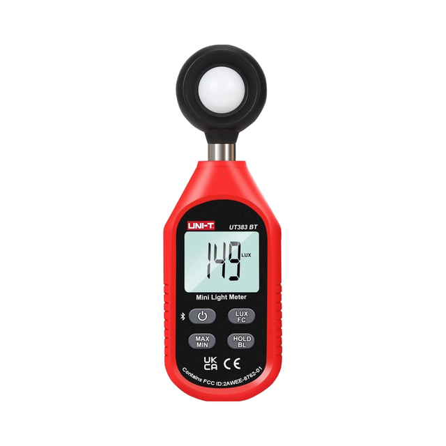 UNI-T UT383BT Digital Illuminance Meter Lux Meter Lumens Meter 0~199900 Lux (0~18500 FC) Foot Candles for Film Photography Plant
