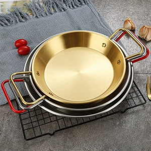 Platos y Vajilla Modernos <span class=keywords><strong>de</strong></span> Acero Inoxidable, Sartén <span class=keywords><strong>Tradicional</strong></span> <span class=keywords><strong>Española</strong></span> con Dos Asas Laterales para Cocina, Parrilla y Camping - Product Image 5