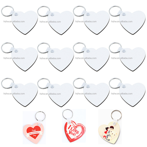 Bán Buôn Hình Trái Tim Hai Mặt Có Thể In Bằng Gỗ Tùy Chỉnh Keyring Thăng Hoa MDF Blanks <span class=keywords><strong>Keychains</strong></span> - Product Image 5