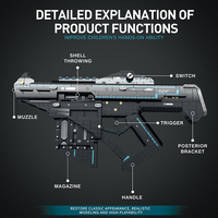 Reobrix 77007 Armas Militares, Pistola de Expulsión de Munición, Modelo de Armas de Fuego MOC, 1508 Piezas, Bloques de Construcción, Juguetes