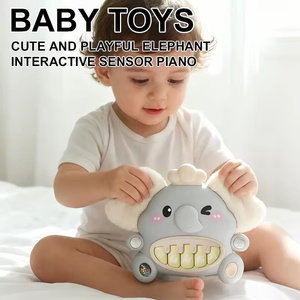 MILI Juguete Musical Interactivo de <span class=keywords><strong>Piano</strong></span> <span class=keywords><strong>con</strong></span> Inducción, Diseño de Elefante de Dibujos Animados, 5 Piezas, para la Educación Temprana del Bebé, Plástico y Tela - Product Image 2