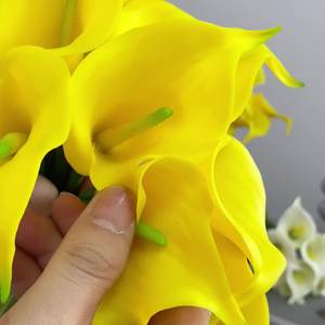 Vente flash : Fleur artificielle <span class=keywords><strong>Cala</strong></span> Lily, toucher réaliste, caoutchouc souple, décoration d'intérieur, bouquet de mariage à main - Product Image 5