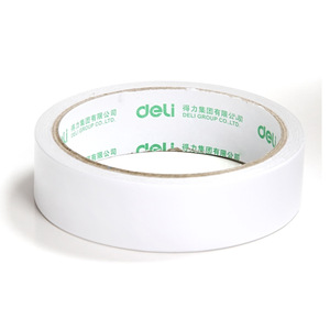 Cinta Adhesiva de Doble Cara de Papel de Algodón Deli, 24 mm x 10 yardas, 80 micras, Blanca, Paquete de 12 Rollos, Material de Papelería para Manualidades - Product Image 3