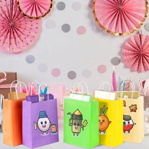 Bolsas de Regalo de Papel Kraft Reciclable Clásicas Personalizadas, Papel de Arte de Colores Arcoíris con Logotipo para Fiestas, Bodas, Compras - Personalizadas - Product Image 4
