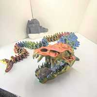 Dragón Esqueleto Articulado Gigante de Plástico Impreso en 3D de 72 cm con Mandíbula Móvil, Totalmente Articulado, Temática Animal, Colores Personalizados al por Mayor, D&D
