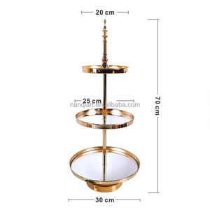 3-Tier 6-Piece Rose Gold kim loại bánh đứng Set khuyến mại Nguồn cung cấp bên tổ chức sự kiện bàn ăn trang trí nội thất kẹo khay tráng miệng đứng - Product Image 6