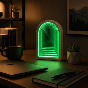 Lampe de bureau personnalisée en forme de Porte Sacrée avec miroir infini, lumière LED RGB tunnel, veilleuse pour la décoration de chambre - Product Image 3