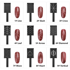 Outil magnétique pour ongles effet œil de chat noir, 9 motifs, bâton magnétique puissant, effet 3D, vernis gel, outil de manucure pour salon - Product Image 2