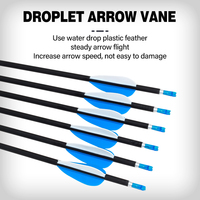 Flèches en carbone mixte SPG Archery 6 mm, 30 pouces, pointe fixe, ailettes en plastique pour arc classique, arc recurve, arc long de chasse