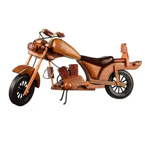 빈티지 나무 오토바이 장식품 창조적 인 홈 데스크탑 오토바이 모델 장식 장식품