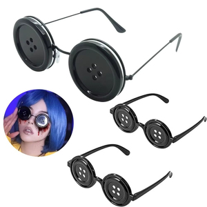 Lunettes d'Halloween à boutons LM Brand avec monture en PC et verres en plastique pour accessoire de costume de cosplay et cadeau de fête - Product Image 1