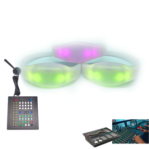 Sunjet New arrivals biểu tượng tùy chỉnh DMX 512 đài phát thanh kiểm soát Đảng LED nhấp nháy Vòng đeo tay 2.4 Gam 20 khu có sẵn - Product Image 1
