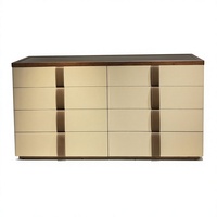 Console de Rangement Luxe Italienne à Huit Compartiments, Table à Bijoux Moderne Haut de Gamme en Cuir Écologique et Durable pour Chambre et Salon