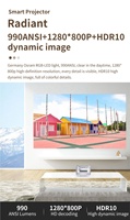 Proyektor Video Pintar Android 9 DLP WiFi 6 BT 4K 2+32GB Home Theater 1080P 600ANSI 4K-Laser 3D Home Cinema dengan Baterai 15600mAh