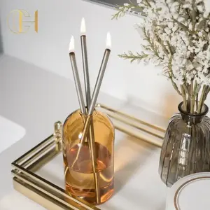 C & H Luxus Glaser Huile essentielle de parfum Bougie créative unique Huile essentielle sans fumée éternelle Bougie éternelle