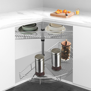 Revolving Rotating <strong>Pull</strong> <strong>Out</strong> Drawer Wire <strong>Storage</strong> Basket <strong>Kitchen</strong> Cabinet <strong>Corner</strong> Wire Basket 270 Degree - Product Image 1