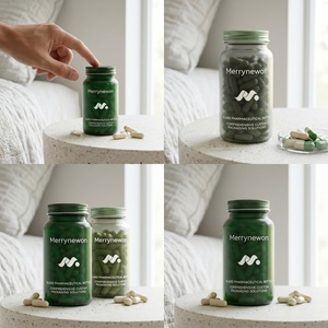Frosted Amber Glass <b>Pill</b> Bottle Empty Wide Mouth Capsule Supplement Tablet <b>Container</b> - Product Image 3