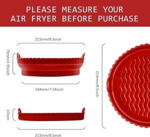 Revestimiento Plegable de Silicona para <span class=keywords><strong>Freidora</strong></span> de Aire 21x21x6cm, Inserto Cuadrado Plegable para Horno de 4-7QT, Fácil de Limpiar, Antiadherente, Libre de BPA - Product Image 3