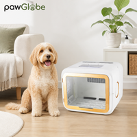 Séchoir pliable pour animaux de compagnie 1200W avec désodorisation à l'ozone et fenêtre de toilettage supérieure pour chats